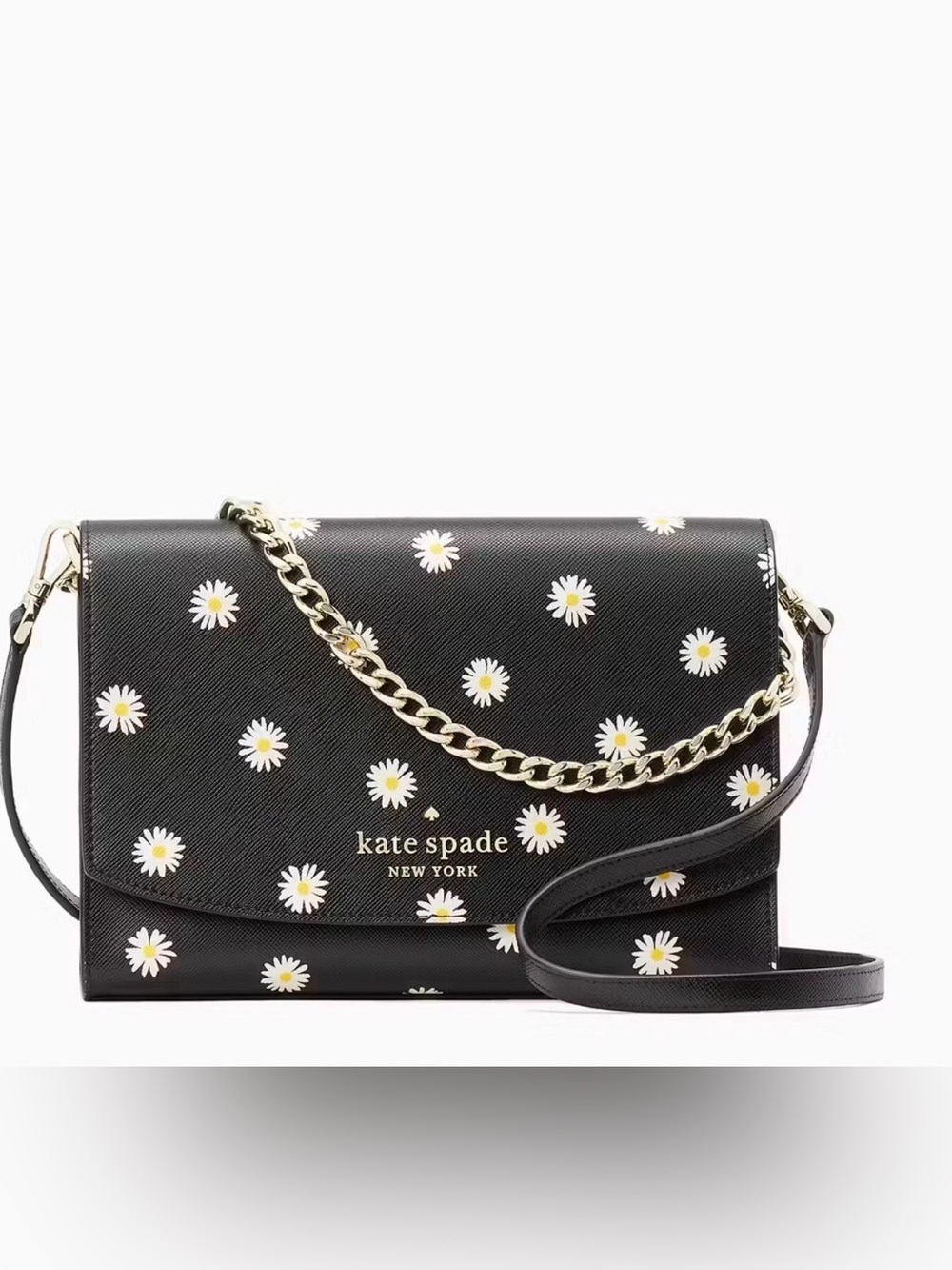 Kate Spade Carson Convertible Crossbody bag purse Daisy Blooms Black KB498 NWT